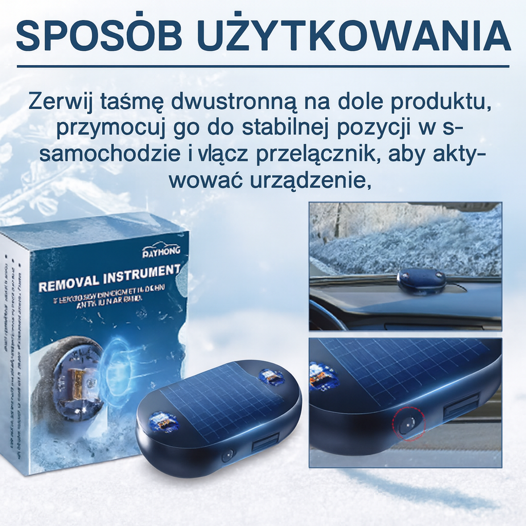 Elektromagnetyczne urządzenie do odśnieżania samochodu